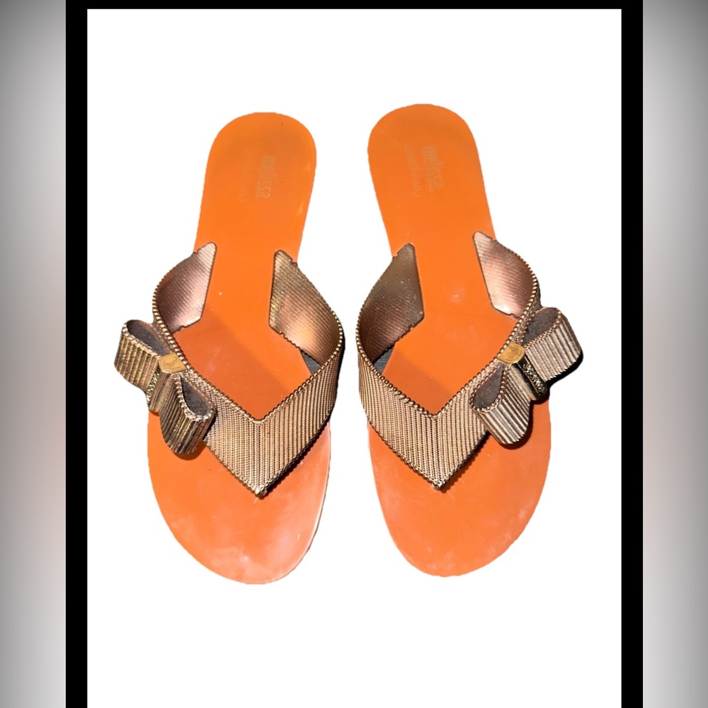 Melissa Bronze Bow Sandals